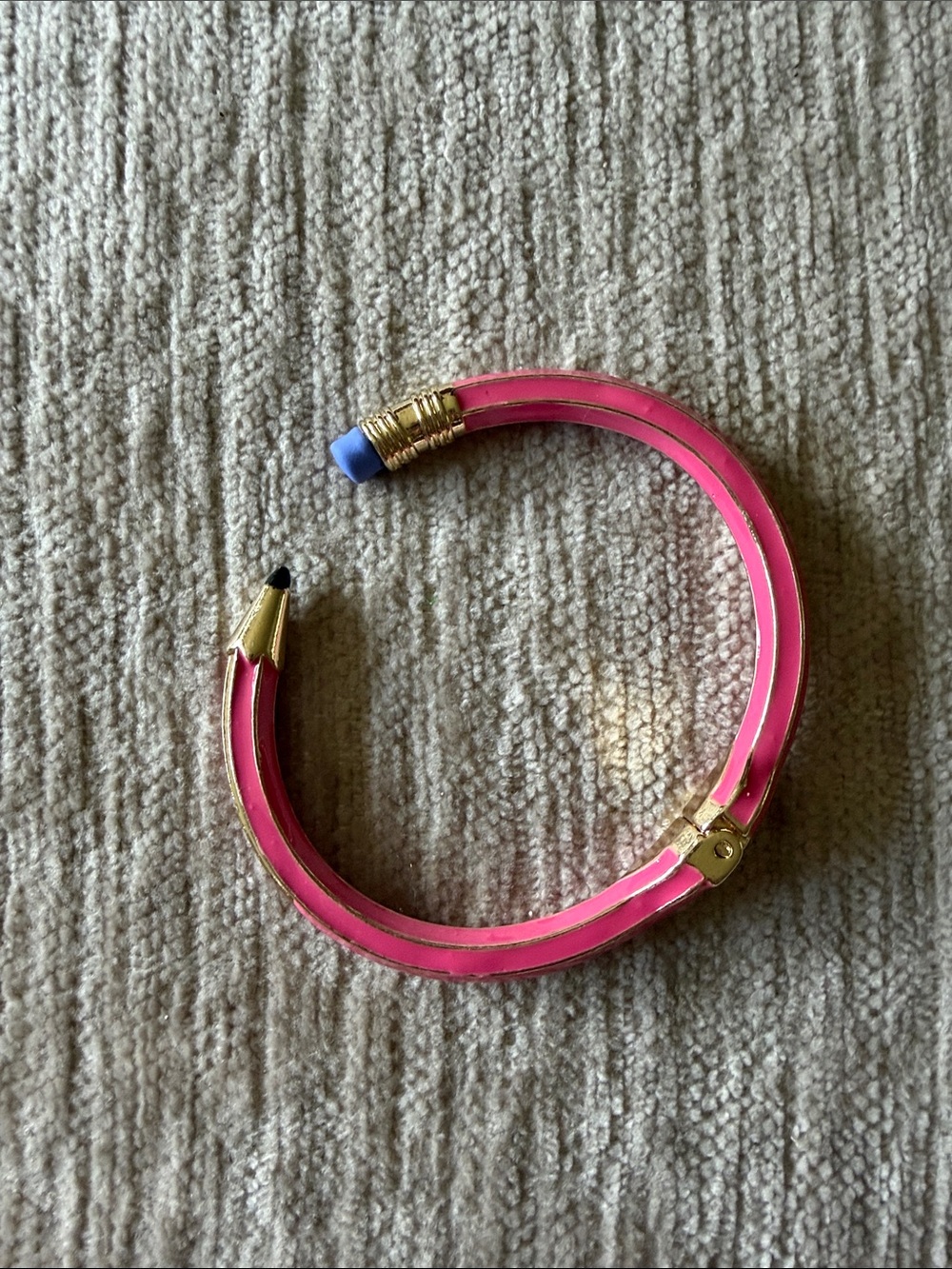 NEW Pink Pencil-Inspired Bangle Bracelet Women Jewelry Teacher/Student Gift